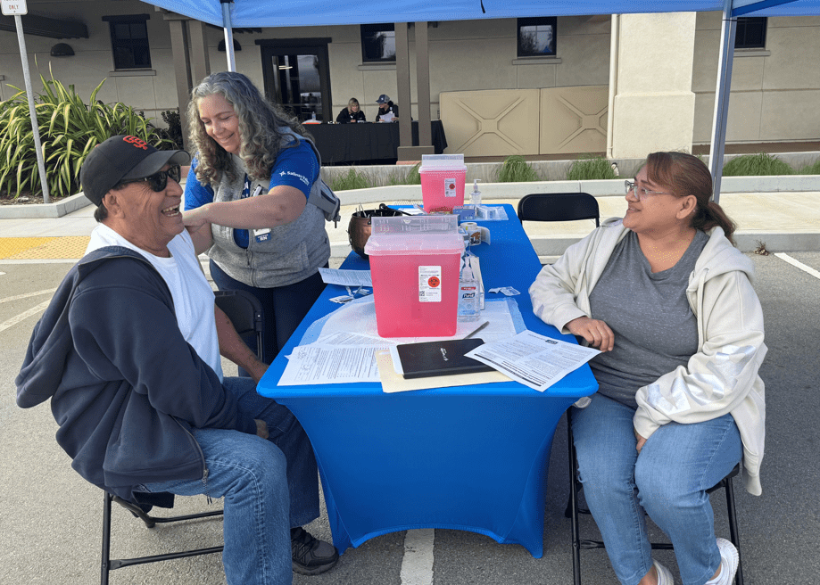 Person getting flu shot