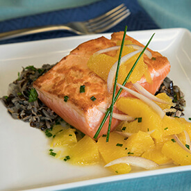 Salmon with citrus compote