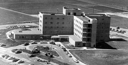Aerial shot of the hospital 