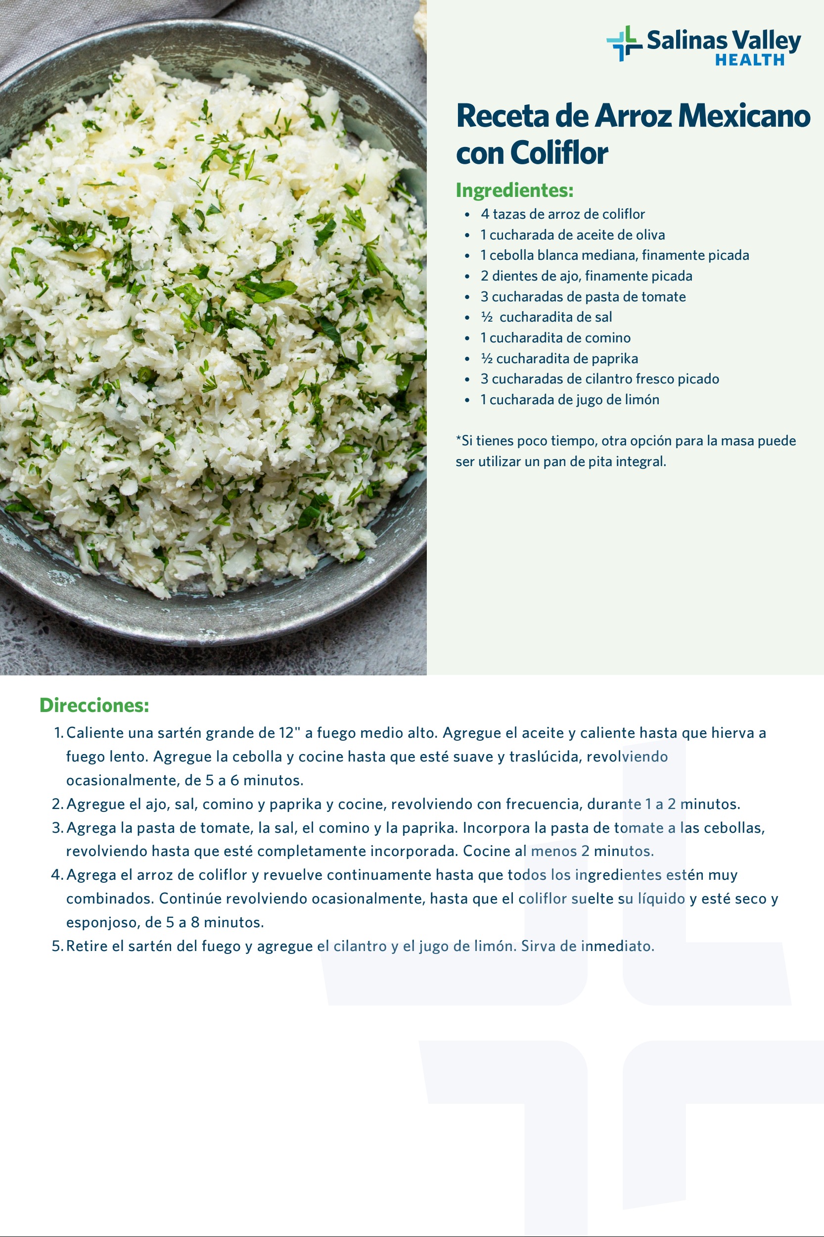 Cauliflower Mexican Rice - Spanish